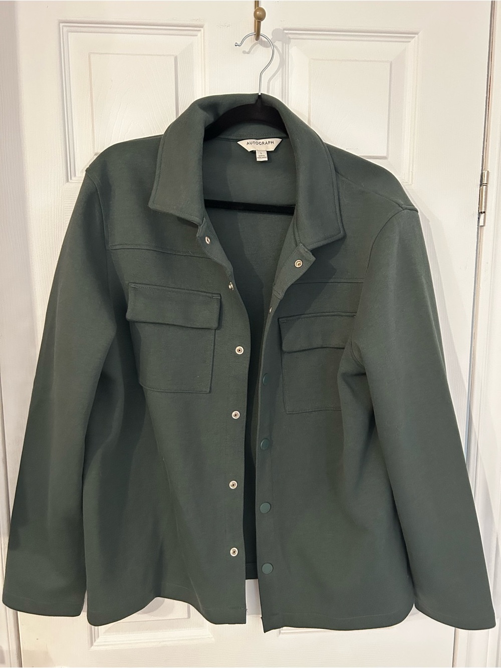 Men’s Forest Green Snap-Front Utility Jacket
